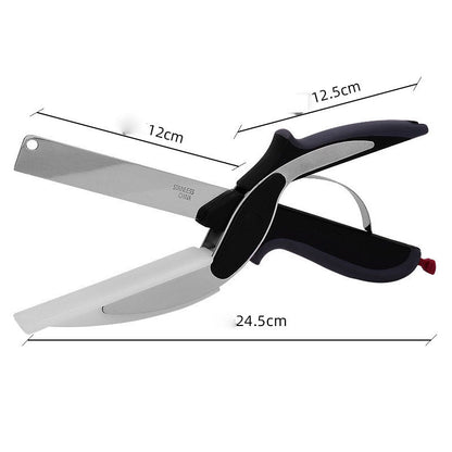 Tijeras para cocina, 2 en 1, cuchillo para picar inteligente y funcional